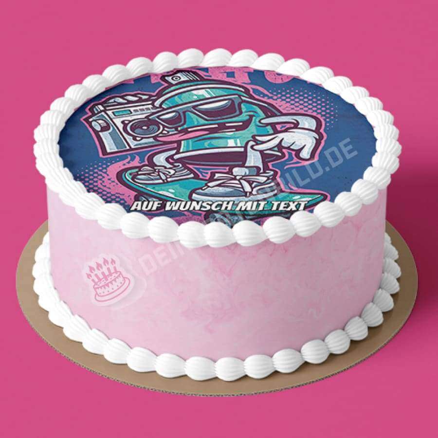 Motiv: Hip Hop Spraydose - Hochwertige und individuelle Tortenaufleger für jeden Anlass
Tortenaufleger Hip Hop Spraydose in 20cm Kreis
Unsere Tortenaufleger sind ein ideales Geschenk für beso - Tortenbild - DeintortenbildHip Hop Spraydose