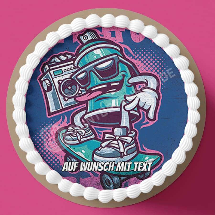 Motiv: Hip Hop Spraydose - Hochwertige und individuelle Tortenaufleger für jeden Anlass
Tortenaufleger Hip Hop Spraydose in 20cm Kreis
Unsere Tortenaufleger sind ein ideales Geschenk für beso - Tortenbild - DeintortenbildHip Hop Spraydose