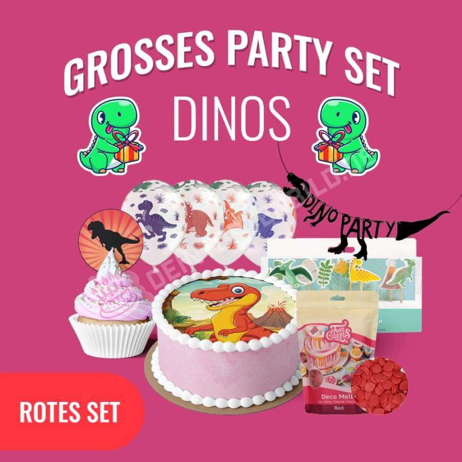 Großes Party Set - DINOS - GROßES DINO PARTY SET MIT 6 ARTIKELN
Mit unserem großen Party Set erhalten Sie sechs Artikel für eine ganz besondere Themen Veranstaltung!
Außerdem haben Sie in die - Party Sets - DeintortenbildGroßes Party Set - DINOS
