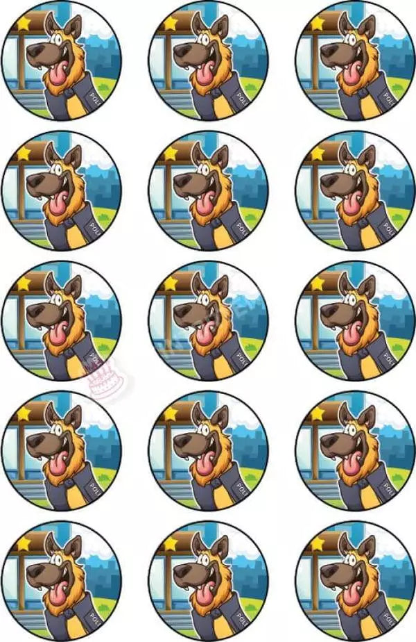 Muffinaufleger Motiv: Polizeihund (15x5cm) - Deintortenbild.de Tortenaufleger aus Esspapier: Oblatenpapier, Zuckerpapier, Fondantpapier