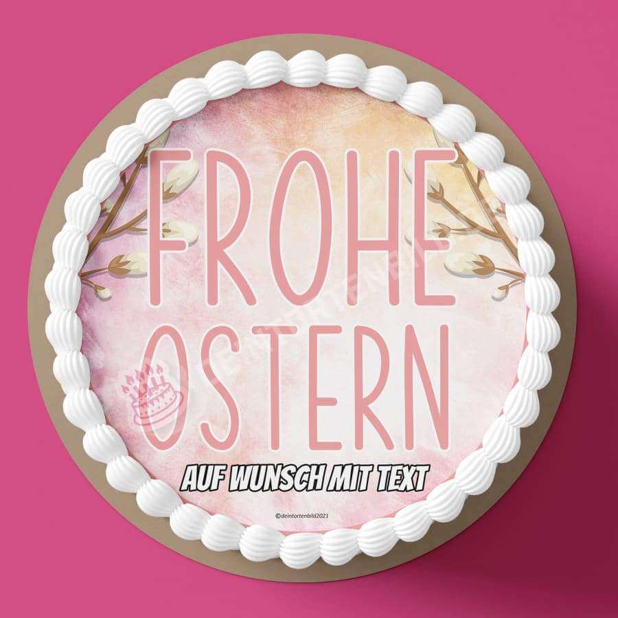 Motiv: Frohe Ostern Schriftzug - Hochwertige und individuelle Tortenaufleger für jeden Anlass
Tortenaufleger Frohe Ostern 20cm Kreis
Unsere Tortenaufleger sind ein ideales Geschenk für besondere Me - Tortenbild - DeintortenbildFrohe Ostern Schriftzug