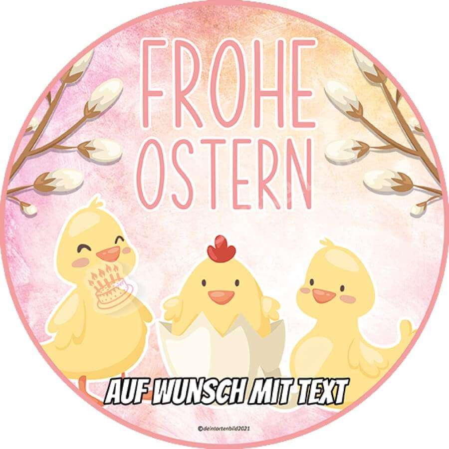 Motiv: Frohe Ostern - Kücken - Hochwertige und individuelle Tortenaufleger für jeden Anlass
Tortenaufleger Frohe Ostern - Kücken 20cm Kreis
Unsere Tortenaufleger sind ein ideales Geschenk für bes - Tortenbild - DeintortenbildFrohe Ostern -