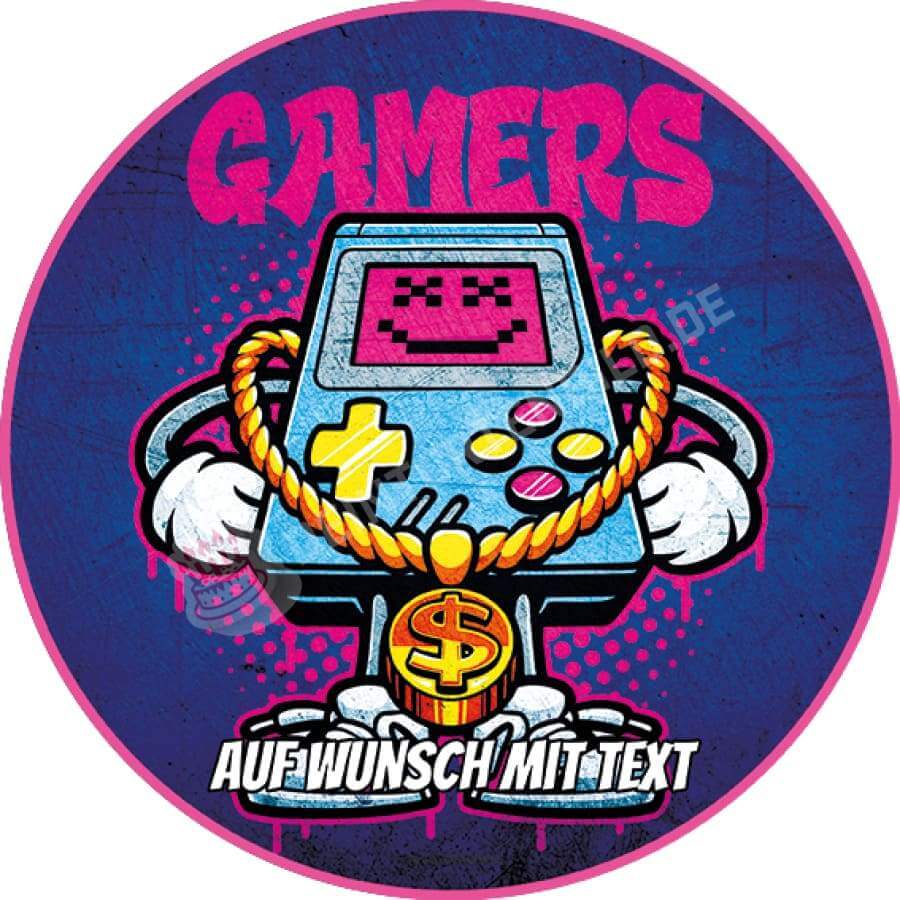 Motiv: Gamers Graffiti - Hochwertige und individuelle Tortenaufleger für jeden Anlass
Tortenaufleger Gamers Graffiti in 20cm Kreis
Unsere Tortenaufleger sind ein ideales Geschenk für besond - Tortenbild - DeintortenbildGamers Graffiti