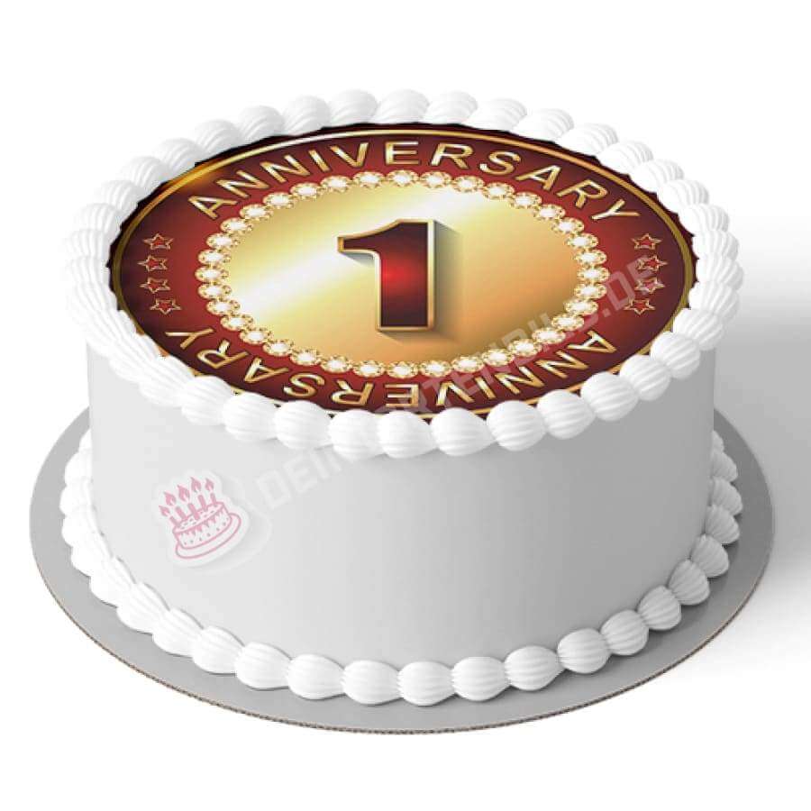 Motiv: 1. Jubiläum - Hochwertige und individuelle Tortenaufleger für jeden Anlass
Tortenaufleger 1. Jubiläum in 20cm Kreis
Ein Aufleger zur Feier für ein Jubiläum!
Unsere Tortenaufleger - Tortenbild - Deintortenbild1