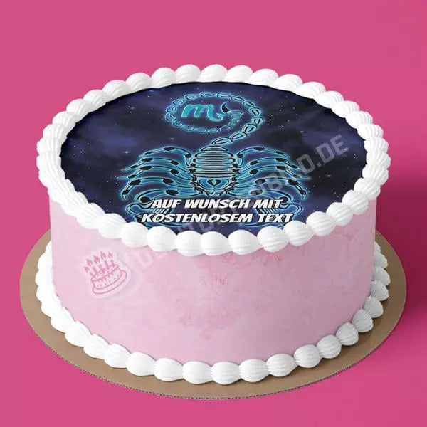 Motiv: Sternzeichen - SkorpionHochwertige und individuelle Tortenaufleger für jeden Anlass
Tortenaufleger Sternzeichen - Skorpion in 20cm Kreis
Unsere Tortenaufleger sind ein ideales Geschenk fürTortenbildDeintortenbildSternzeichen - Skorpion