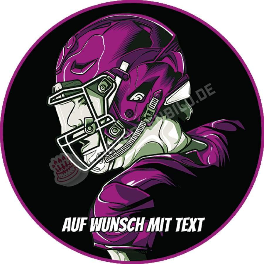 Motiv: Football Spieler - Hochwertige und individuelle Tortenaufleger für jeden Anlass
Tortenaufleger Football Spieler in 20cm Kreis
Unsere Tortenaufleger sind ein ideales Geschenk für beson - Tortenbild - DeintortenbildFootball Spieler