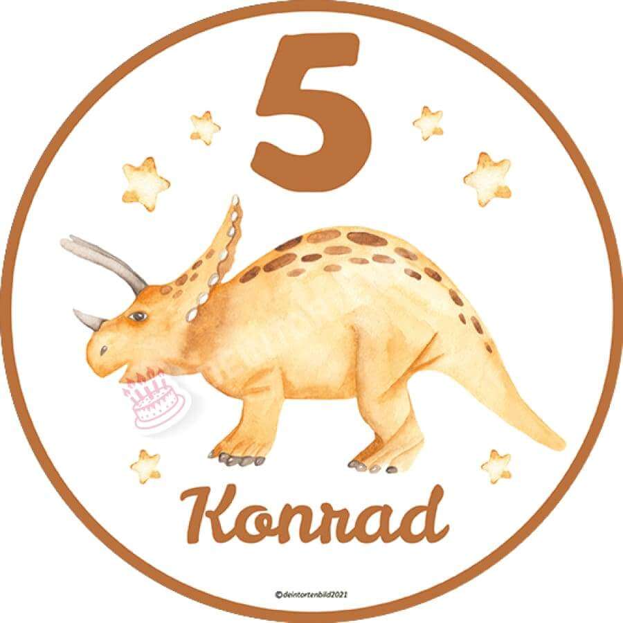 Motiv: Dino 2 - Name und Zahl anpassbar - Hochwertige und individuelle Tortenaufleger für jeden Anlass
Tortenaufleger Dino 2 in 20cm Kreis
Unsere Tortenaufleger sind ein ideales Geschenk für besondere Mens - Tortenbild - Deintortenbildund Zahl anpassbar