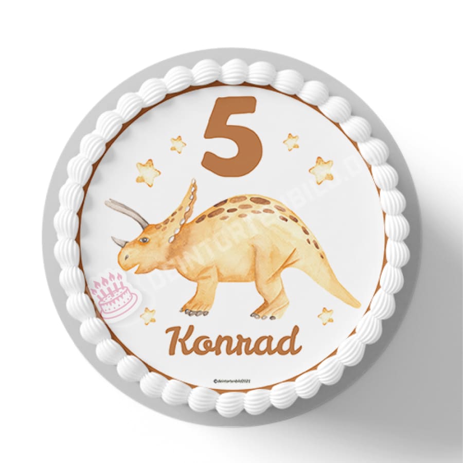 Motiv: Dino 2 - Name und Zahl anpassbar - Hochwertige und individuelle Tortenaufleger für jeden Anlass
Tortenaufleger Dino 2 in 20cm Kreis
Unsere Tortenaufleger sind ein ideales Geschenk für besondere Mens - Tortenbild - Deintortenbildund Zahl anpassbar