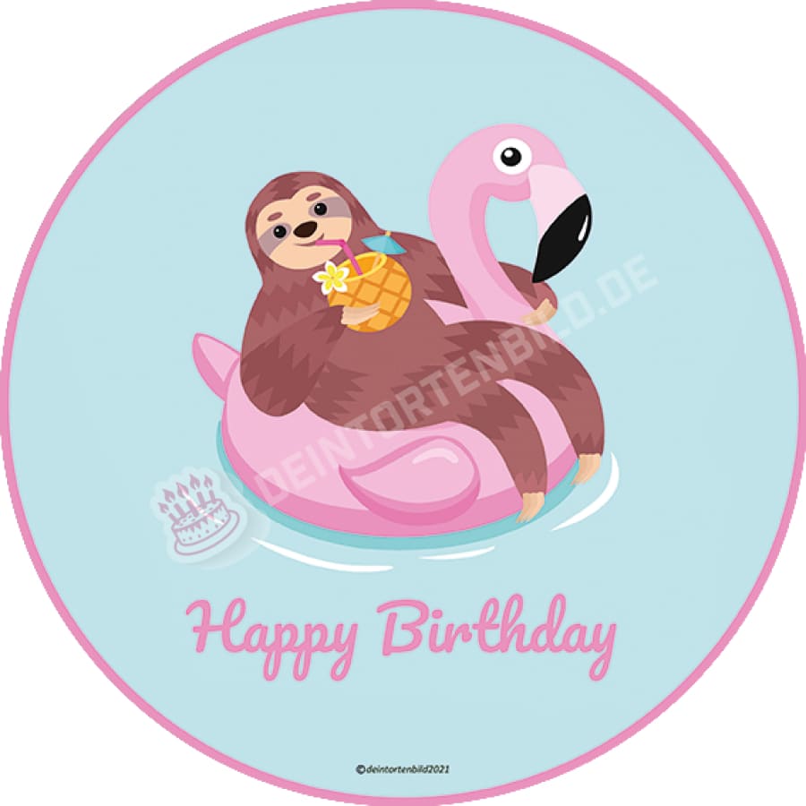 Motiv: Faultier im Pool - Hochwertige und individuelle Tortenaufleger für jeden Anlass
Tortenaufleger Faultier im Pool 20cm Kreis
Unsere Tortenaufleger sind ein ideales Geschenk für besonder - Tortenbild - DeintortenbildFaultier im Pool