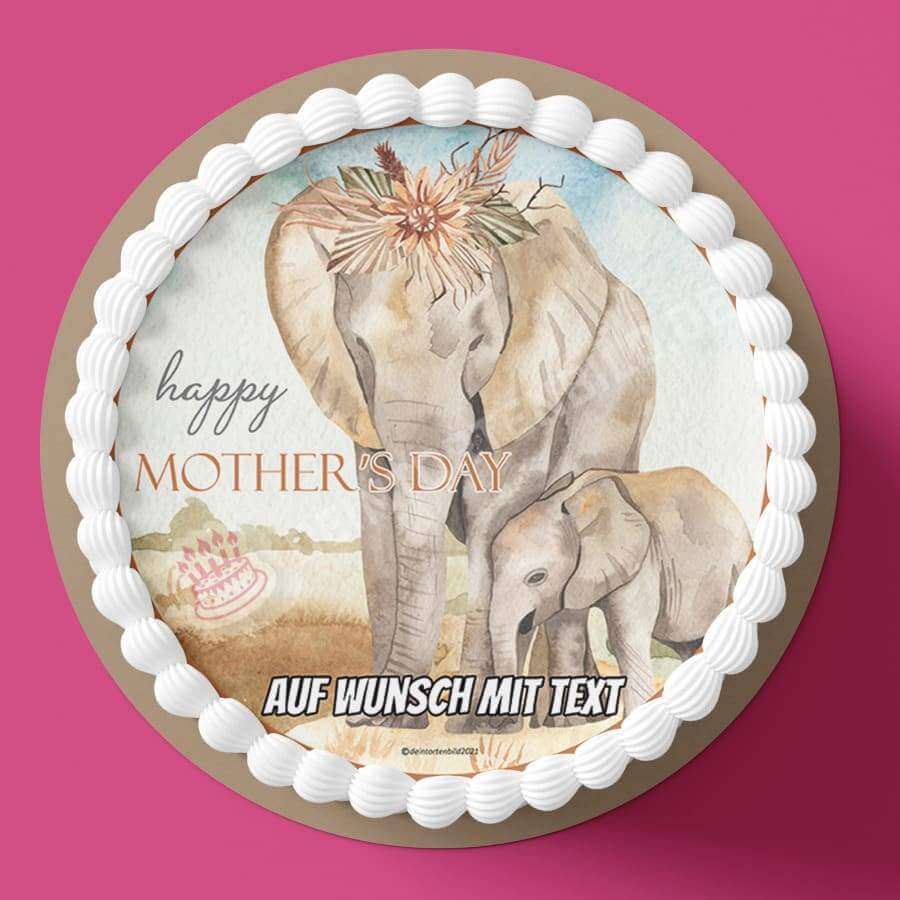 Motiv: Muttertag - Elefanten - Hochwertige und individuelle Tortenaufleger für jeden Anlass
Tortenaufleger Muttertag - Elefanten 20cm Kreis
Unsere Tortenaufleger sind ein ideales Geschenk für bes - Tortenbild - DeintortenbildMuttertag - Elefanten
