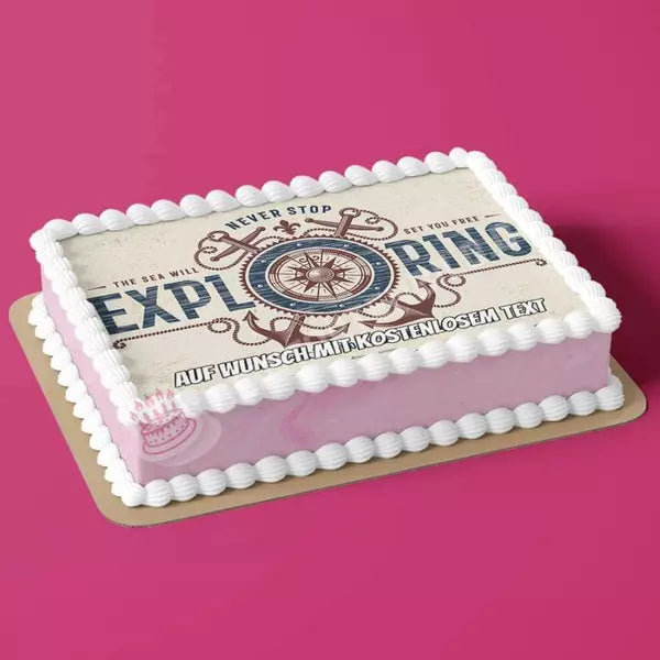 Rechteck Motiv: Abenteurer Anker und Kompass - Hochwertige und individuelle Tortenaufleger für jeden Anlass
Tortenaufleger Abenteurer Anker und Kompass in 26cm x 18cm Rechteck
Unsere Tortenaufleger sind ein idea - A4 Tortenbild - DeintortenbildAbenteurer Anker und Kompass