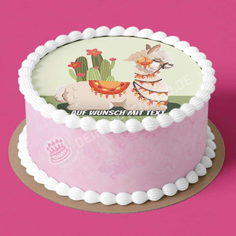 Motiv: Lama mit Kaktus - Hochwertige und individuelle Tortenaufleger für jeden Anlass
Tortenaufleger Lama mit Kaktus 20cm Kreis
Unsere Tortenaufleger sind ein ideales Geschenk für besondere - Tortenbild - DeintortenbildLama mit Kaktus