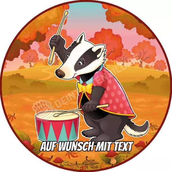 Motiv: Tierkonzert - Dachs Trommel - Hochwertige und individuelle Tortenaufleger für jeden Anlass
Tortenaufleger Tierkonzert - Dachs Trommel 20cm Kreis
Unsere Tortenaufleger sind ein ideales Geschenk f - Tortenbild - DeintortenbildTierkonzert - Dachs Trommel