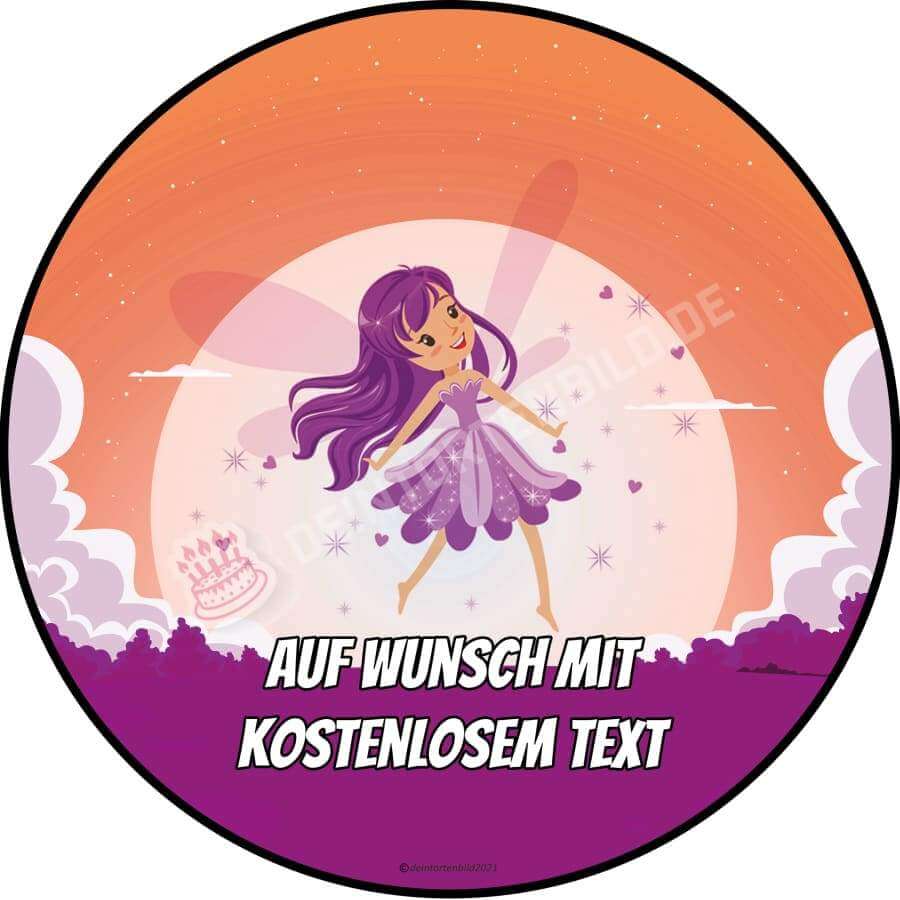 Motiv: Cartoon Fee LilaHochwertige und individuelle Tortenaufleger für jeden Anlass
Tortenaufleger Cartoon Fee Lila in 20cm Kreis
Unsere Tortenaufleger sind ein ideales Geschenk für besonTortenbildDeintortenbildCartoon Fee Lila