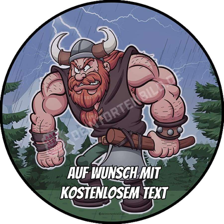 Motiv: Fantasy - Cartoon Wikinger - Hochwertige und individuelle Tortenaufleger für jeden Anlass
Tortenaufleger Fantasy - Cartoon Wikinger in 20cm Kreis
Unsere Tortenaufleger sind ein ideales Geschenk - Tortenbild - DeintortenbildFantasy - Cartoon Wikinger