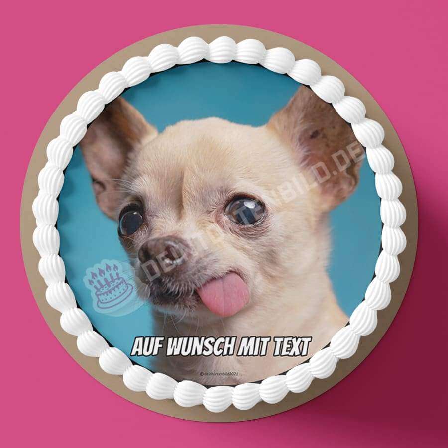 Motiv: Chihuahua - Hochwertige und individuelle Tortenaufleger für jeden Anlass
Tortenaufleger Chihuahua in 20cm Kreis
Unsere Tortenaufleger sind ein ideales Geschenk für besondere Me - Tortenbild - DeintortenbildMotiv