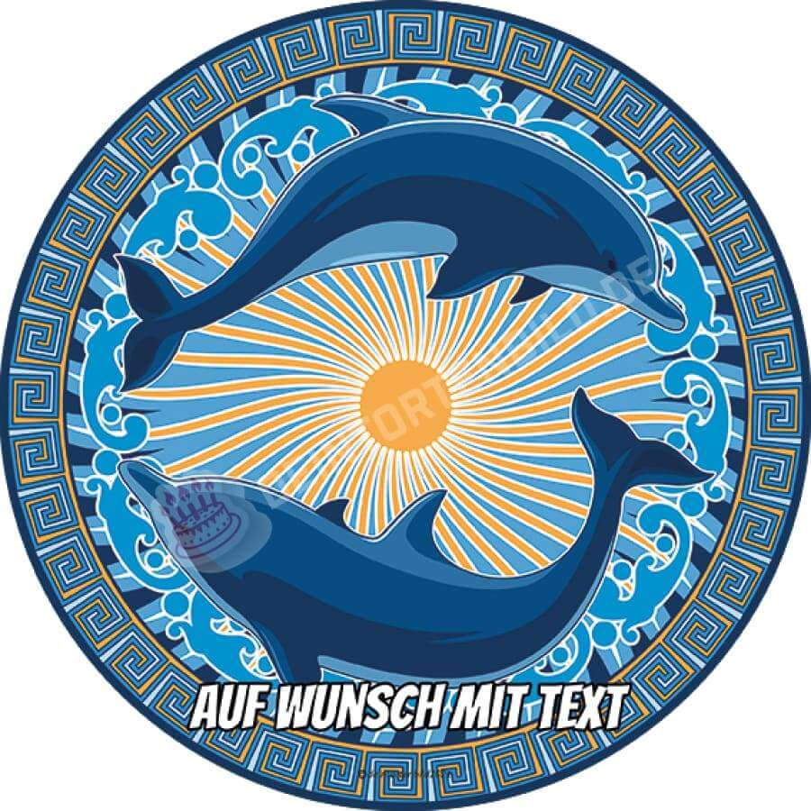 Motiv: Delfine mit Antik Muster - Hochwertige und individuelle Tortenaufleger für jeden Anlass
Tortenaufleger Delfine mit Antik Muster 20cm Kreis
Unsere Tortenaufleger sind ein ideales Geschenk für - Tortenbild - DeintortenbildDelfine mit Antik Muster