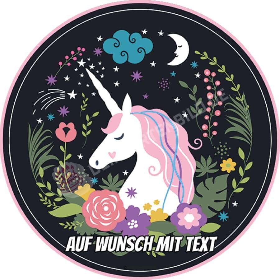 Motiv: Elegantes Einhorn mit Pflanzen - Hochwertige und individuelle Tortenaufleger für jeden Anlass
Tortenaufleger Elegantes Einhorn mit Pflanzen 20cm Kreis
Unsere Tortenaufleger sind ein ideales Geschen - Tortenbild - DeintortenbildElegantes Einhorn mit Pflanzen