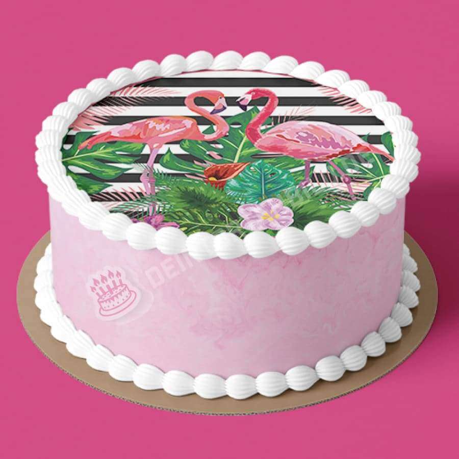 Motiv: Flamingos mit Streifenmuster - Hochwertige und individuelle Tortenaufleger für jeden Anlass
Tortenaufleger Flamingos mit Streifenmuster in 20cm Kreis
Unsere Tortenaufleger sind ein ideales Gesche - Tortenbild - DeintortenbildFlamingos mit Streifenmuster