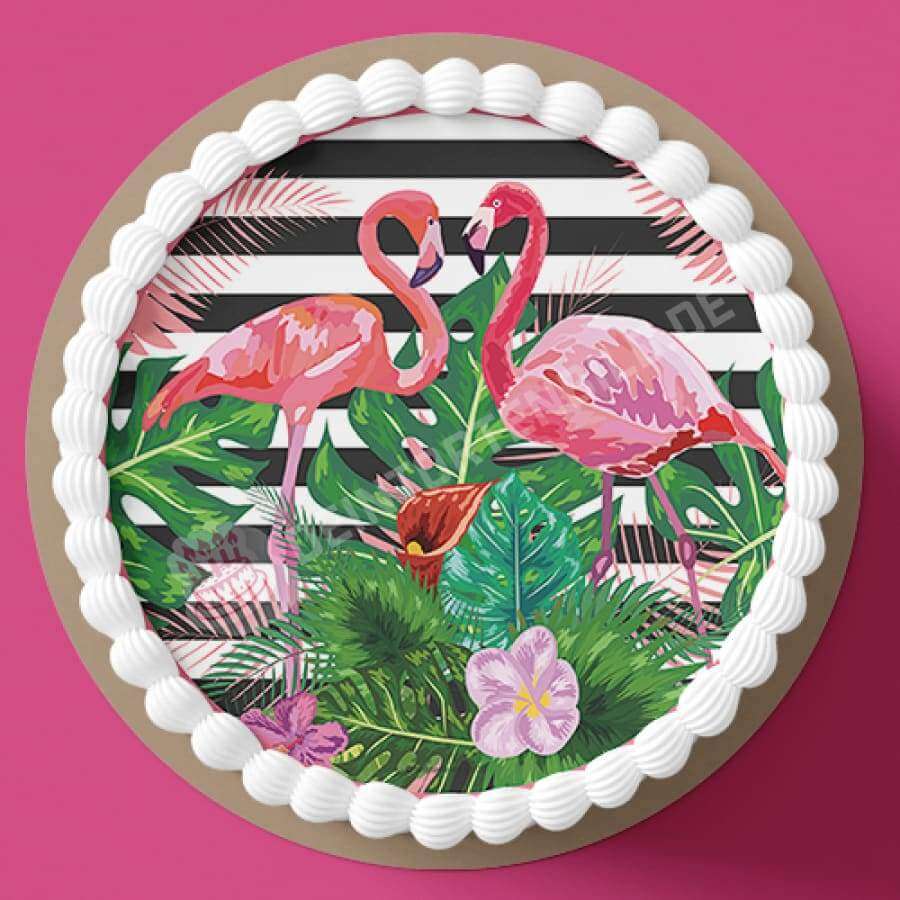 Motiv: Flamingos mit Streifenmuster - Hochwertige und individuelle Tortenaufleger für jeden Anlass
Tortenaufleger Flamingos mit Streifenmuster in 20cm Kreis
Unsere Tortenaufleger sind ein ideales Gesche - Tortenbild - DeintortenbildFlamingos mit Streifenmuster