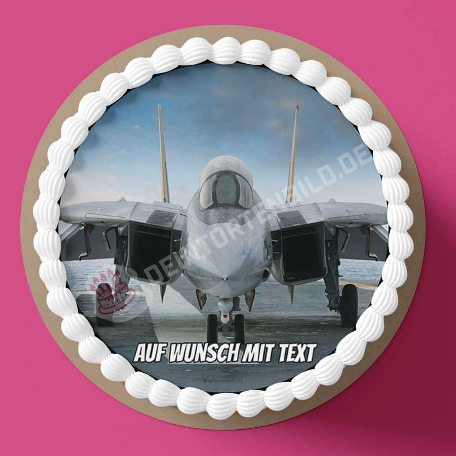 Motiv: Kampfjet Vorne - Hochwertige und individuelle Tortenaufleger für jeden Anlass
Tortenaufleger Kampfjet Vorne 20cm Kreis
Unsere Tortenaufleger sind ein ideales Geschenk für besondere - Tortenbild - DeintortenbildKampfjet Vorne
