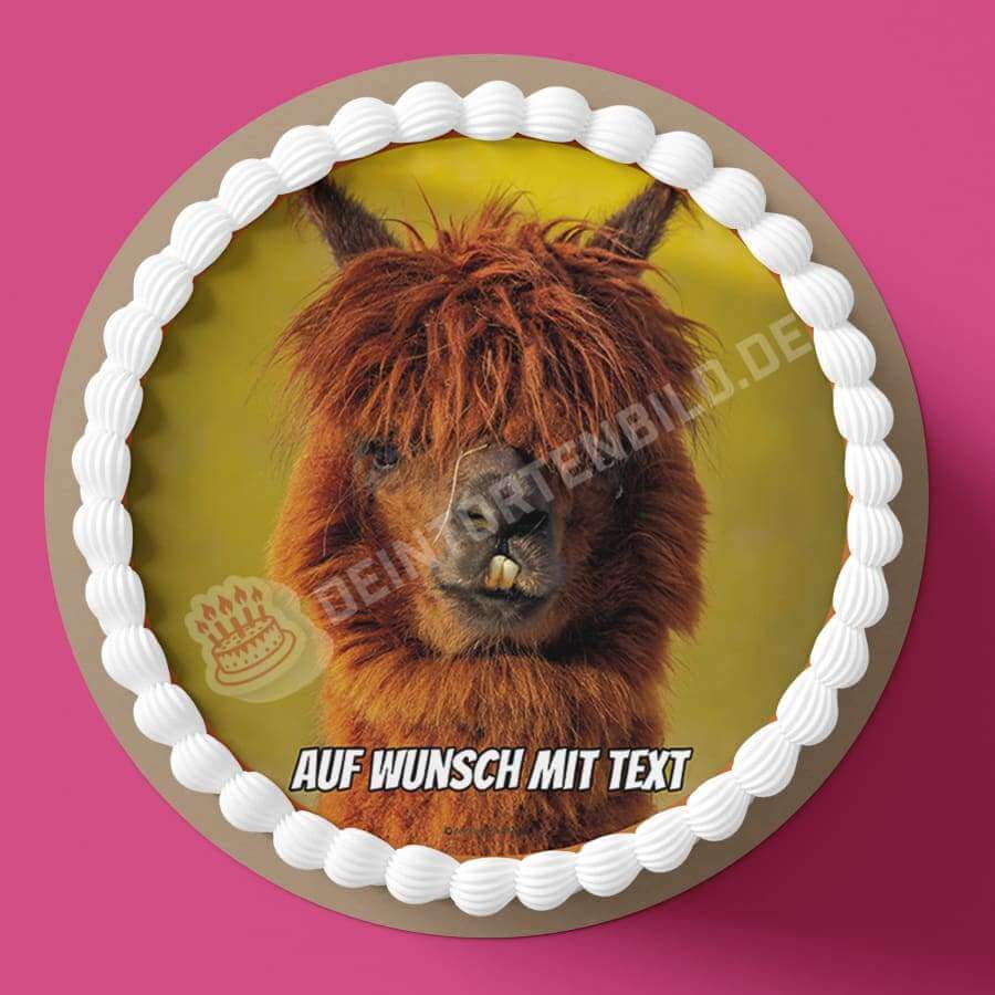 Motiv: Lama mit schiefen Zähnen - Hochwertige und individuelle Tortenaufleger für jeden Anlass
Tortenaufleger Lama mit schiefen Zähnen in 20cm Kreis
Unsere Tortenaufleger sind ein ideales Geschenk f - Tortenbild - DeintortenbildLama mit schiefen