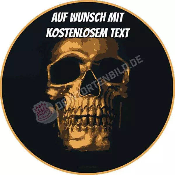 Motiv: Schädel - Hochwertige und individuelle Tortenaufleger für jeden Anlass
Tortenaufleger Schädel 20cm Kreis
Unsere Tortenaufleger sind ein ideales Geschenk für besondere Mensche - Tortenbild - DeintortenbildMotiv