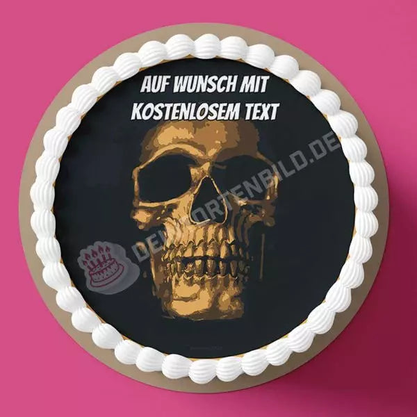 Motiv: Schädel - Hochwertige und individuelle Tortenaufleger für jeden Anlass
Tortenaufleger Schädel 20cm Kreis
Unsere Tortenaufleger sind ein ideales Geschenk für besondere Mensche - Tortenbild - DeintortenbildMotiv