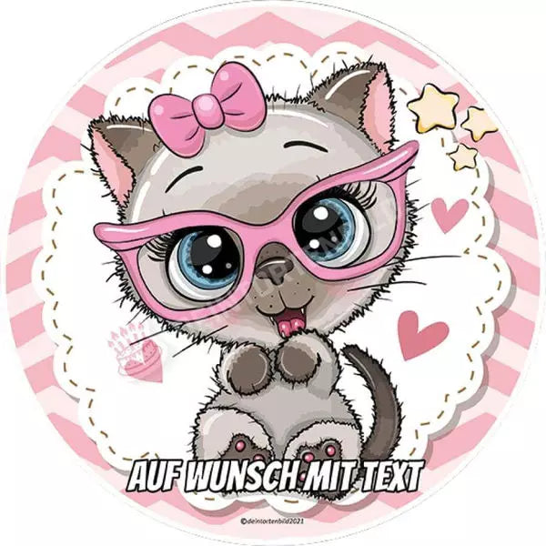 Motiv: Siamkatze mit rosa Brille - Hochwertige und individuelle Tortenaufleger für jeden Anlass
Tortenaufleger Siamkatze mit rosa Brille 20cm Kreis
Unsere Tortenaufleger sind ein ideales Geschenk für - Tortenbild - DeintortenbildSiamkatze mit rosa Brille