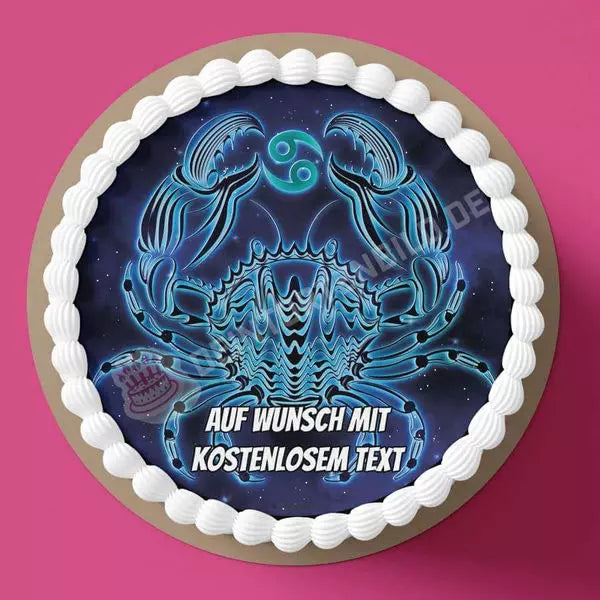 Motiv: Sternzeichen - KrebsHochwertige und individuelle Tortenaufleger für jeden Anlass
Tortenaufleger Sternzeichen - Krebs in 20cm Kreis
Unsere Tortenaufleger sind ein ideales Geschenk für beTortenbildDeintortenbildSternzeichen - Krebs