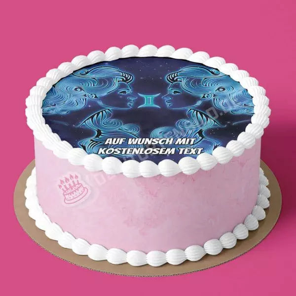 Motiv: Sternzeichen - ZwillingHochwertige und individuelle Tortenaufleger für jeden Anlass
Tortenaufleger Sternzeichen - Zwilling in 20cm Kreis
Unsere Tortenaufleger sind ein ideales Geschenk fürTortenbildDeintortenbildSternzeichen - Zwilling