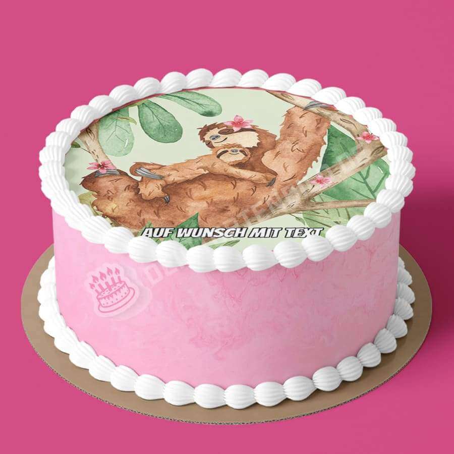 Motiv: Muttertag - Faultiere - Hochwertige und individuelle Tortenaufleger für jeden Anlass
Tortenaufleger Muttertag - Faultiere 20cm Kreis
Unsere Tortenaufleger sind ein ideales Geschenk für bes - Tortenbild - DeintortenbildMuttertag - Faultiere