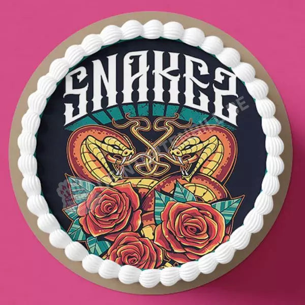 Motiv: Schlangen mit Rosen Tätowierung - Hochwertige und individuelle Tortenaufleger für jeden Anlass
Tortenaufleger Schlangen mit Rosen Tätowierung in 20cm Kreis
Unsere Tortenaufleger sind ein ideales Ges - Tortenbild - DeintortenbildSchlangen mit Rosen