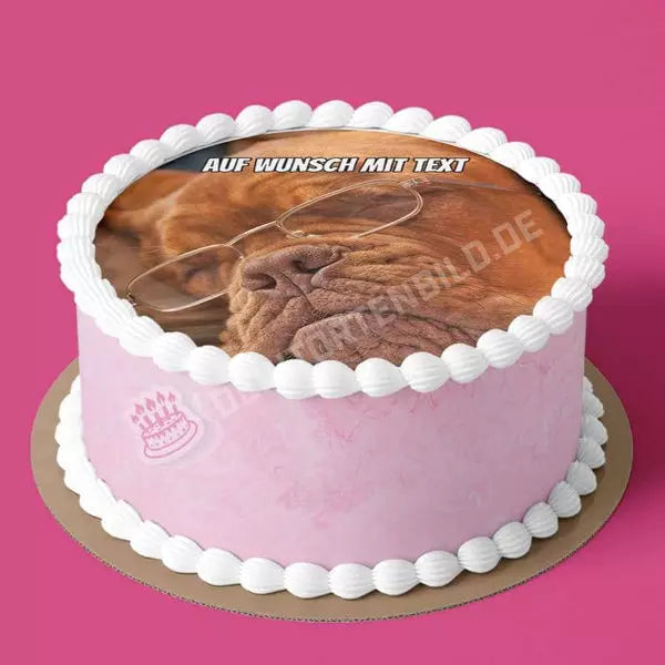 Motiv: Schlafender Hund mit Brille - Hochwertige und individuelle Tortenaufleger für jeden Anlass
Tortenaufleger Schlafender Hund mit Brille in 20cm Kreis
Unsere Tortenaufleger sind ein ideales Geschen - Tortenbild - DeintortenbildSchlafender Hund mit Brille