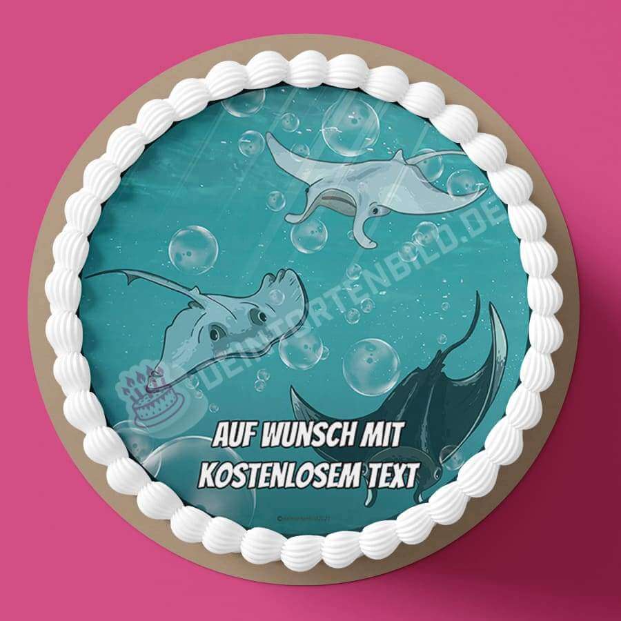Motiv: Rochen unter Wasser - Hochwertige und individuelle Tortenaufleger für jeden Anlass
Tortenaufleger Rochen unter Wasser 20cm Kreis
Unsere Tortenaufleger sind ein ideales Geschenk für beson - Tortenbild - DeintortenbildRochen unter Wasser