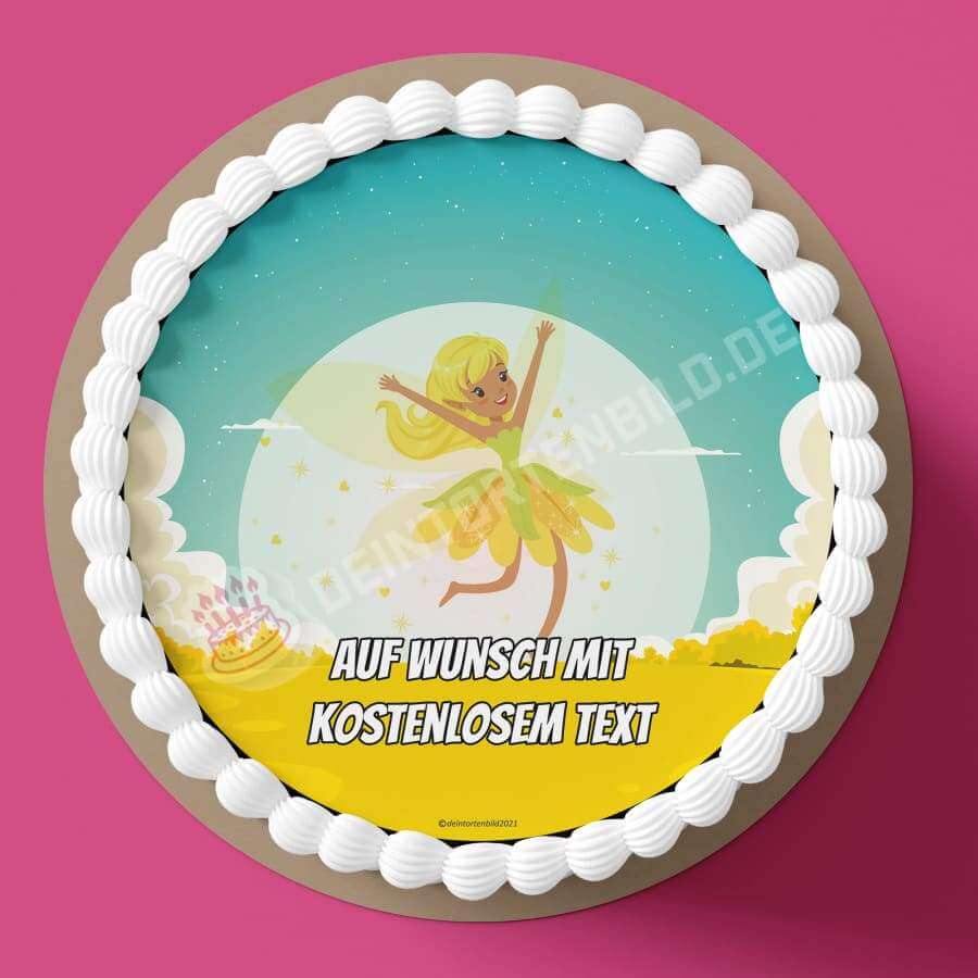 Motiv: Cartoon Fee GelbHochwertige und individuelle Tortenaufleger für jeden Anlass
Tortenaufleger Cartoon Fee Gelb in 20cm Kreis
Unsere Tortenaufleger sind ein ideales Geschenk für besonTortenbildDeintortenbildCartoon Fee Gelb