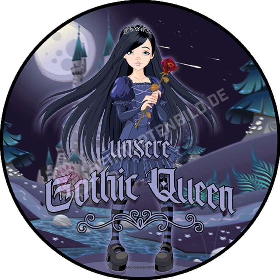 Motiv: Gothic Prinzessin - Hochwertige und individuelle Tortenaufleger für jeden Anlass
Tortenaufleger Gothic Prinzessin in 20cm Kreis
Unsere Tortenaufleger sind ein ideales Geschenk für beso - Tortenbild - DeintortenbildGothic Prinzessin