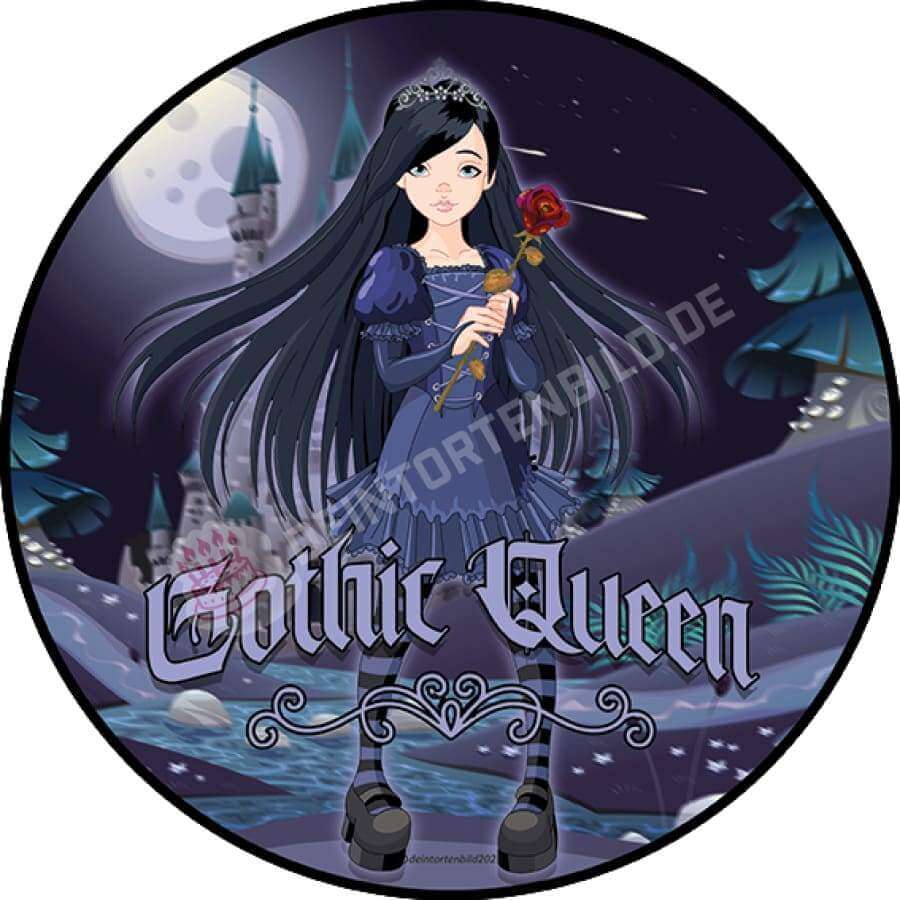 Motiv: Gothic Prinzessin - Hochwertige und individuelle Tortenaufleger für jeden Anlass
Tortenaufleger Gothic Prinzessin in 20cm Kreis
Unsere Tortenaufleger sind ein ideales Geschenk für beso - Tortenbild - DeintortenbildGothic Prinzessin