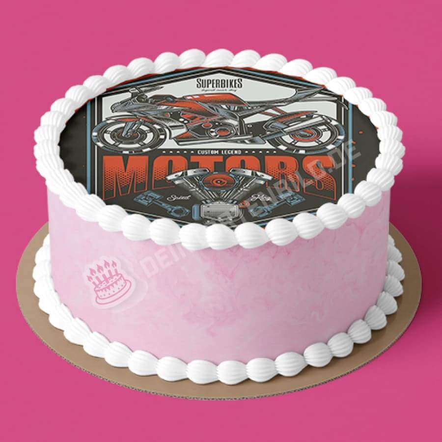 Motiv: Motorrad und Motor - Hochwertige und individuelle Tortenaufleger für jeden Anlass
Tortenaufleger Motorrad und Motor in 20cm Kreis
Unsere Tortenaufleger sind ein ideales Geschenk für bes - Tortenbild - DeintortenbildMotorrad und Motor