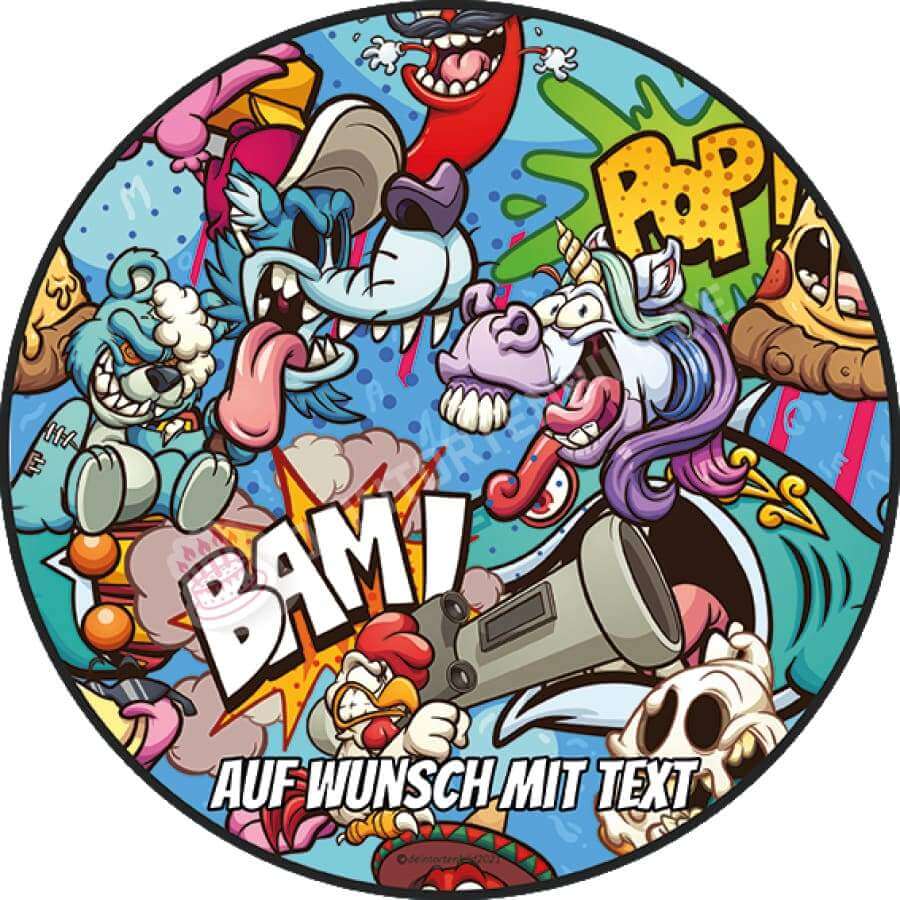 Motiv: Cartoon Collage - Hochwertige und individuelle Tortenaufleger für jeden Anlass
Tortenaufleger Cartoon Collage in 20cm Kreis
Unsere Tortenaufleger sind ein ideales Geschenk für besond - Tortenbild - DeintortenbildCartoon Collage