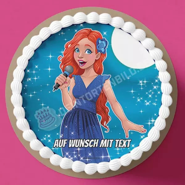 Motiv: Sängerin - Hochwertige und individuelle Tortenaufleger für jeden Anlass
Tortenaufleger Sängerin in 20cm Kreis
Unsere Tortenaufleger sind ein ideales Geschenk für besondere Men - Tortenbild - DeintortenbildMotiv