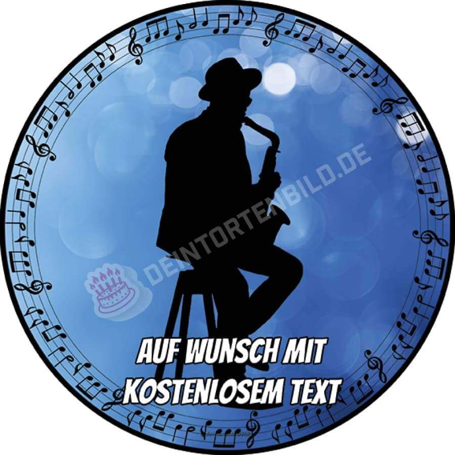 Motiv: Musik - Jazz Spieler - Hochwertige und individuelle Tortenaufleger für jeden Anlass
Tortenaufleger Musik - Jazz Spieler in 20cm Kreis
Unsere Tortenaufleger sind ein ideales Geschenk für b - Tortenbild - DeintortenbildMusik - Jazz Spieler