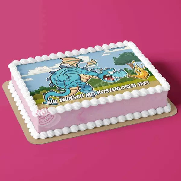 Rechteck Motiv: Cartoon Drache Blau - Hochwertige und individuelle Tortenaufleger für jeden Anlass
Tortenaufleger Cartoon Drache Blau in 26cm x 18cm Rechteck
Unsere Tortenaufleger sind ein ideales Gesche - A4 Tortenbild - DeintortenbildCartoon Drache Blau