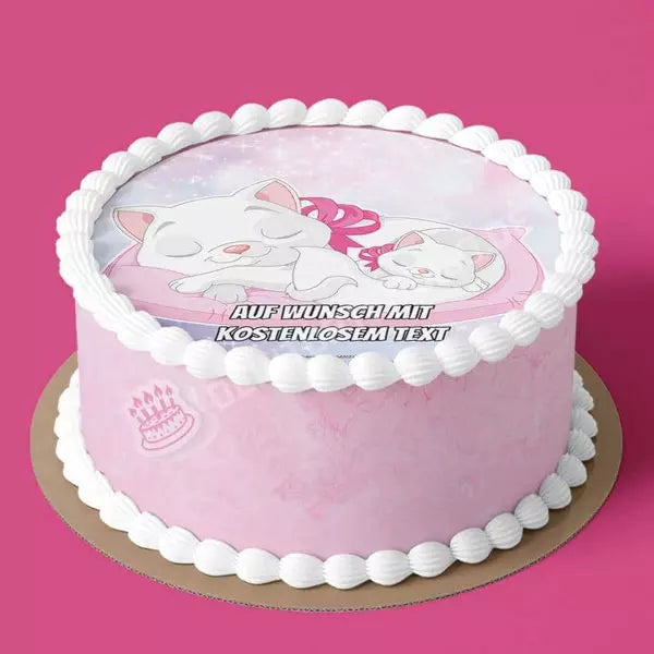 Motiv: Schlafende Kätzchen - Deintortenbild.de Tortenaufleger aus Esspapier: Oblatenpapier, Zuckerpapier, Fondantpapier