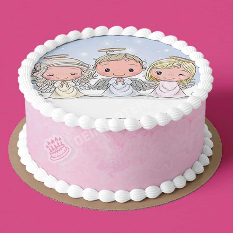 Motiv: Drei Engel - Hochwertige und individuelle Tortenaufleger für jeden Anlass
Tortenaufleger Drei Engel in 20cm Kreis
Unsere Tortenaufleger sind ein ideales Geschenk für besondere M - Tortenbild - DeintortenbildDrei Engel