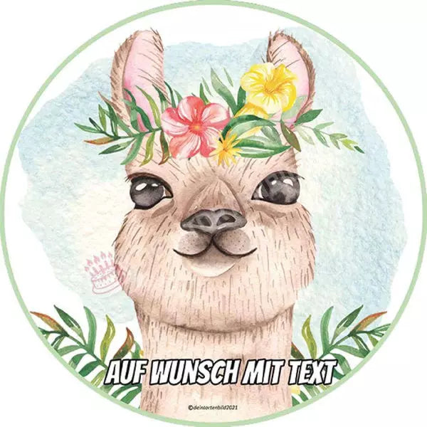 Motiv: Wasserfarben Lama - Hochwertige und individuelle Tortenaufleger für jeden Anlass
Tortenaufleger Wasserfarben Lama in 20cm Kreis
Unsere Tortenaufleger sind ein ideales Geschenk für beson - Tortenbild - DeintortenbildWasserfarben Lama