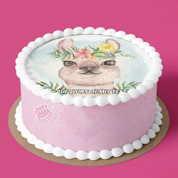 Motiv: Wasserfarben Lama - Hochwertige und individuelle Tortenaufleger für jeden Anlass
Tortenaufleger Wasserfarben Lama in 20cm Kreis
Unsere Tortenaufleger sind ein ideales Geschenk für beson - Tortenbild - DeintortenbildWasserfarben Lama