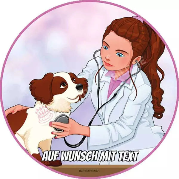 Motiv: Tierärztin - Hochwertige und individuelle Tortenaufleger für jeden Anlass
Tortenaufleger Tierärztin 20cm Kreis
Unsere Tortenaufleger sind ein ideales Geschenk für besondere Mens - Tortenbild - DeintortenbildMotiv
