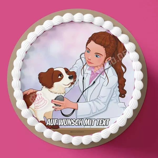 Motiv: Tierärztin - Hochwertige und individuelle Tortenaufleger für jeden Anlass
Tortenaufleger Tierärztin 20cm Kreis
Unsere Tortenaufleger sind ein ideales Geschenk für besondere Mens - Tortenbild - DeintortenbildMotiv