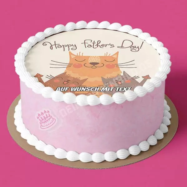 Motiv: Vatertag Katzen - Hochwertige und individuelle Tortenaufleger für jeden Anlass
Tortenaufleger Vatertag Katzen in 20cm Kreis
Unsere Tortenaufleger sind ein ideales Geschenk für besond - Tortenbild - DeintortenbildVatertag Katzen